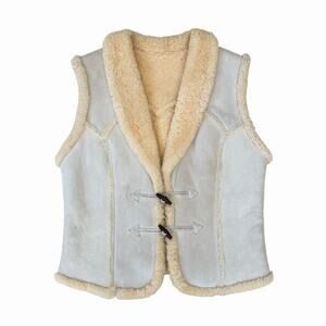VTG H Bar C Shearling Vest California Ranchwear Women’s Size L